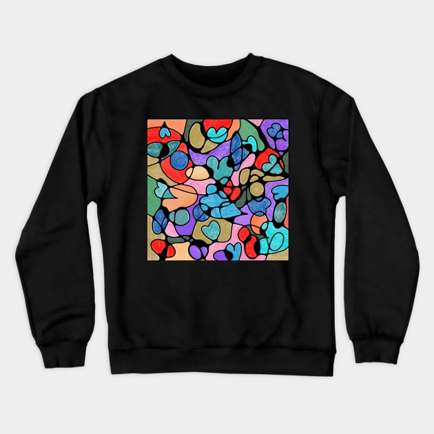 NEUROGRAPHIC HEARTS WATERCOLORS Crewneck Sweatshirt by FLOWER_OF_HEART